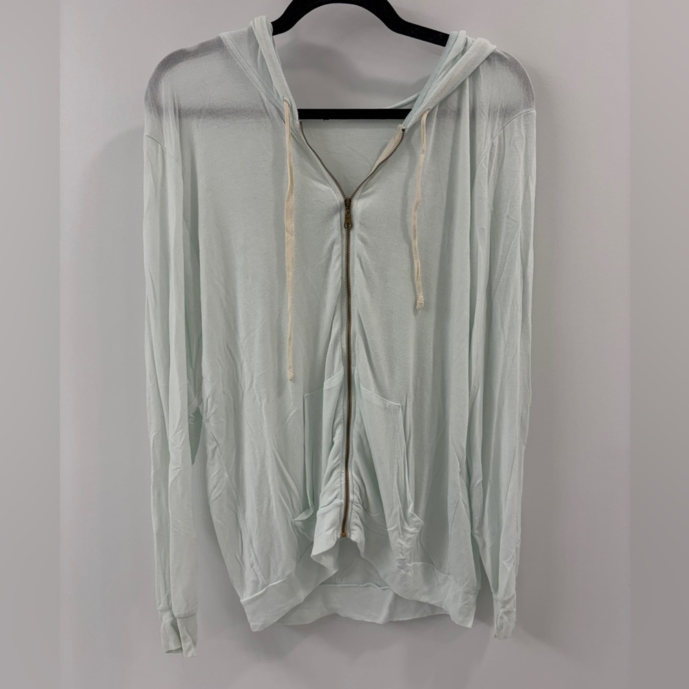 Brandy Melville Light Blue Zip Up Hoodie - #1